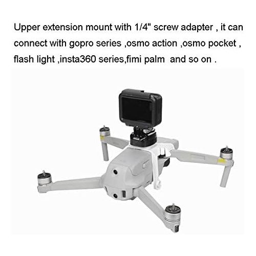  Hooshion 3 in 1 Set 1 Pair Night Light Flashlight with 1 Set Landing Gear with 1 Pack Upper Camera Extension Mount for DJI Mavic Air 2 Drone (Battery is not Include)