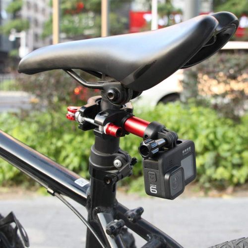  Hooshion Aluminum Alloy Camera Bicycly Seat Mount Bike Saddle Rail Seat Mount for Gopro 9/8 / Insta360 One R/OSMO Action/OSMO Pocket/Fimi Palm