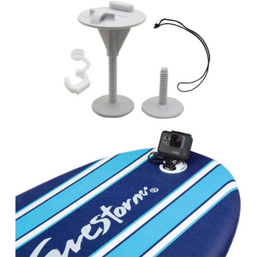  Hooshion Bodyboard Wakeboard Foam Surfboard Mount Kit Surfing Mount with Anti-Lost Strap for GoPro Hero 8/7/6/5/4/3+/3/2/1 (White)