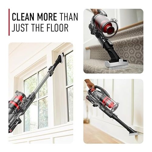  Hoover ONEPWR WindTunnel Emerge Cordless Lightweight Stick Vacuum Cleaner, BH53600V, Silver