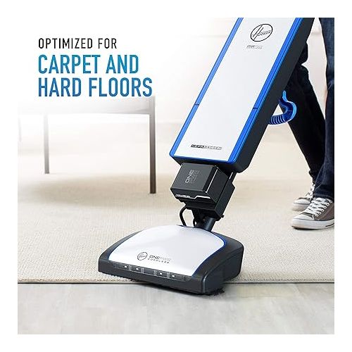  Hoover ONEPWR HEPA+ Cordless Bagged Upright Vacuum Cleaner, Lightweight, For Carpet and Hard Floor, BH55500PC, White