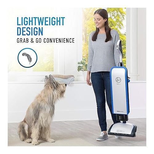  Hoover ONEPWR HEPA+ Cordless Bagged Upright Vacuum Cleaner, Lightweight, For Carpet and Hard Floor, BH55500PC, White