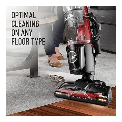  Hoover MAXLife Pro Pet Swivel Bagless Upright Vacuum Cleaner, for Carpet and Hard Floors, Perfect for Pets, HEPA Media Filtration, UH74220PC, Black