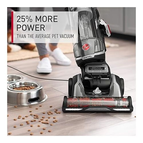  Hoover R-UH75200 MAXLife Elite Swivel XL Pet Vacuum Cleaner with HEPA Filtration, Bagless for Carpets and Hard Floors, Grey - Certified Refurbished