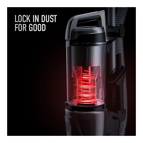  Hoover WindTunnel Tangle Guard Bagless Upright Vacuum Cleaner Machine, for Carpet and Hard Floor, Strong Suction with Anti-Hair Wrap, HEPA Media Filtration, Lightweight, UH77100V, Gray