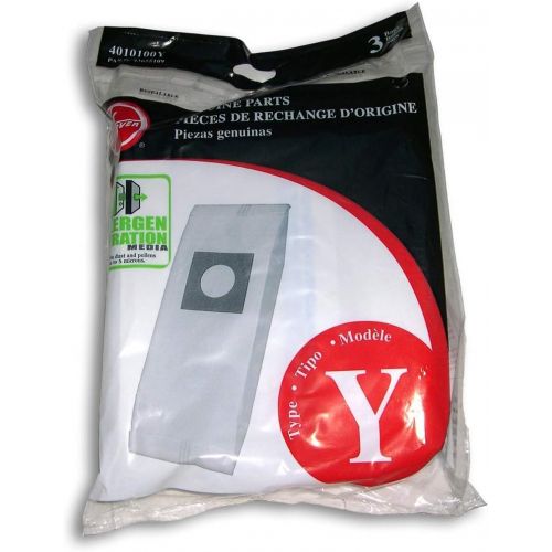  Hoover Type Y Allergen Bags, for WindTunnel Vacuum Cleaners, 3-Pack, 4010100Y, White