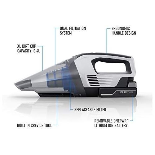  Hoover ONEPWR Cordless Hand Held Vacuum Cleaner, Battery Powered, Lightweight, BH57005, White