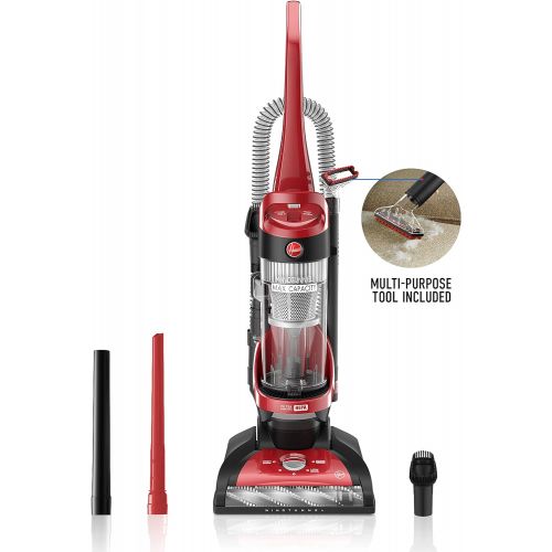  Hoover Windtunnel Max Capacity Upright Vacuum Cleaner with HEPA Media Filtration, UH71100, Red