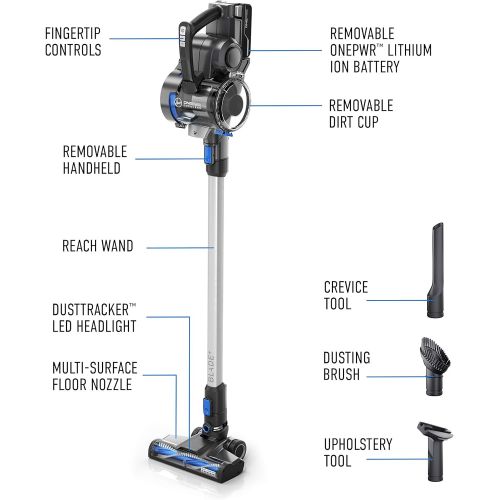  Hoover ONEPWR Blade+ Cordless Stick Vacuum Cleaner with Extra Battery, Lightweight, BH53310E, Silver