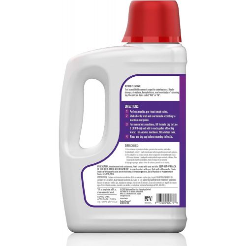  Hoover Paws & Claws Deep Cleaning Carpet Shampoo with Stainguard, Concentrated Machine Cleaner Solution for Pets, 64oz Formula, AH30925, White, Package may vary