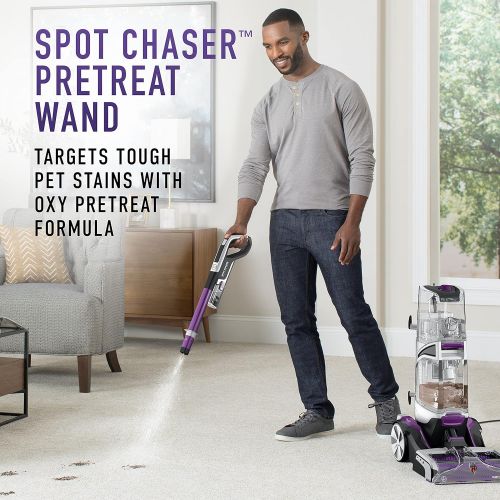  Hoover SmartWash Automatic Carpet Cleaner with Spot Chaser Stain Remover Wand, Shampooer Machine for Pets, FH53000PC, Purple