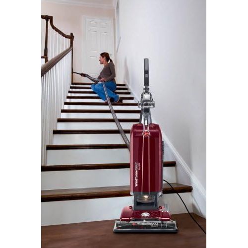  [아마존베스트]Hoover UH30600 WindTunnel Max Bagged Upright Vacuum Cleaner, with HEPA Media Filtration, 30ft. Power Cord, Red