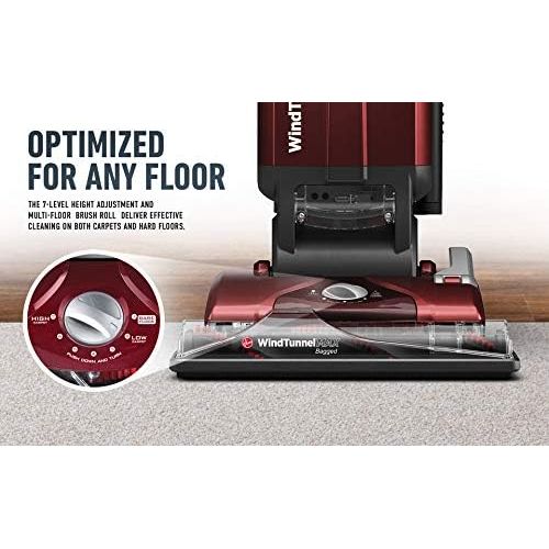  [아마존베스트]Hoover UH30600 WindTunnel Max Bagged Upright Vacuum Cleaner, with HEPA Media Filtration, 30ft. Power Cord, Red