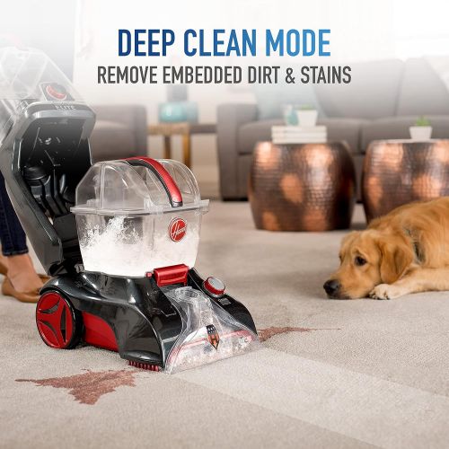  [아마존베스트]Hoover FH50251PC Power Scrub Elite Pet Upright Carpet Cleaner and Shampooer, Lightweight Machine, Red