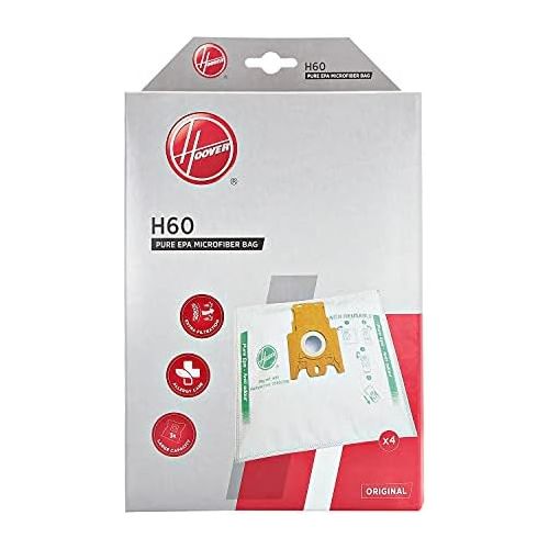  Hoover 35602584 H60 Kit Microfibre Bags 3 Packs of 4 Bags, Extra Filter and Anti Odour, Original, White