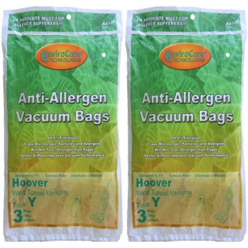  Vacuum Cleaner Bags Hoover Windtunnel Type Y Hepa Vacuum Bags 6pk with Closure & Microfiltration