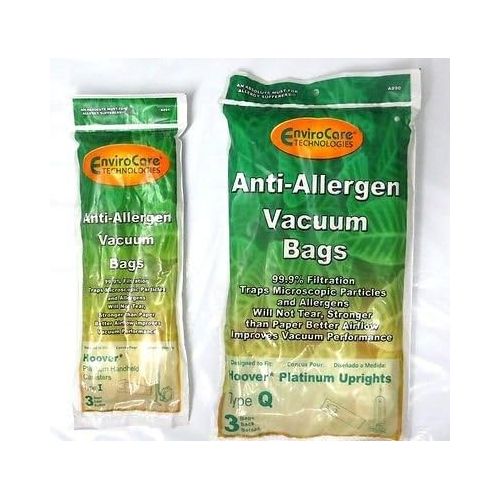  Hoover Type I Q Synthetic Anti-Allergen Vacuum Cleaner Bags - 3 Bags Each