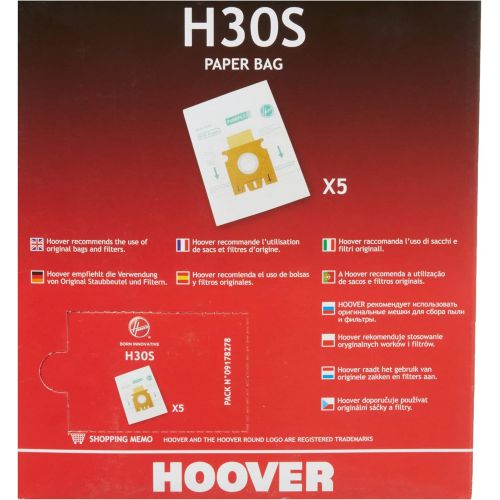  Hoover Genuine H30S Purefilt Paper Bags to fit The Telios, Sensory Cylinders