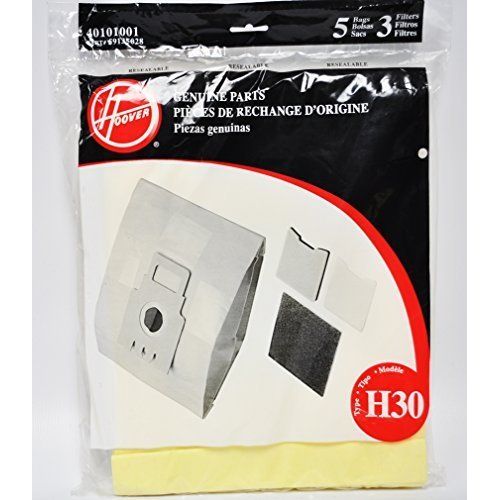  Hoover Type H30 Pack 5 Vacuum Bags 3 Filters 40101001 by Hoover