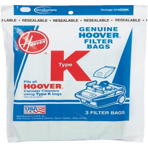  Hoover Type K Canister 2 Ply Vacuum Paper Bags 3 P