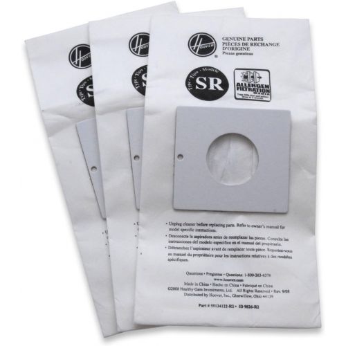  Hoover 401011SR Allergen Filtration Vacuum Cleaner Bag(3 bags per package)