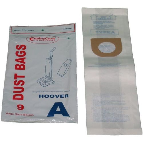  Hoover Type A Upright Vacuums Envirocare Paper Bags 9 PK # 809-9,809-9SW