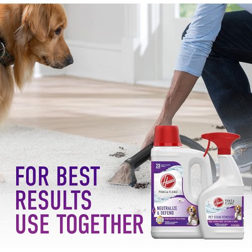  Hoover Paws & Claws Solution Bundle, Deep Cleaning Shampoo with Pet Spot and Stain Remover Pretreat Formula, AH33008, White