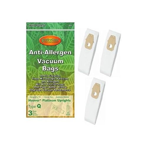  Replacement For Hoover Vacuum Cleaner Envirocare Q-Type Anti-Allergen Paper Bags 3PK # A890