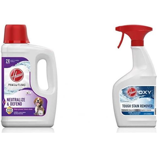  Hoover Paws & Claws Deep Cleaning Carpet Shampoo with Stainguard and Oxy Spot Stain Remover Pretreat Spray, AH30925, AH30902