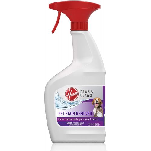  Hoover Paws & Claws Spot and Stain Remover, 22oz Pet Pretreat Spray Formula for Carpet and Upholstery, AH30901, White