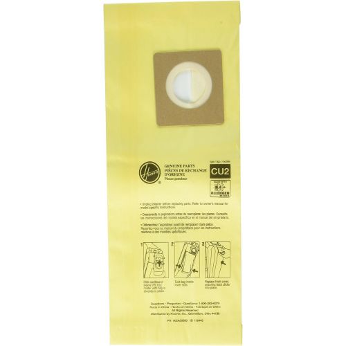  Hoover AH10243 Paper Bag, Allergen Filtration Hushtone 10 Pk, Yellow