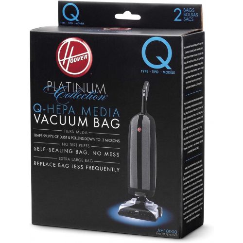  Hoover Platinum Type-Q HEPA Filter Vacuum Cleaner Bag, Part 902419001, for Upright UH30010COM, Pack of 2, AH10000, 2 Count
