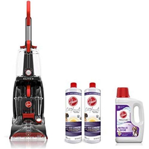  Hoover FH50251PC Power Scrub Elite Pet Upright Carpet Cleaner and Shampooer, Red with Paws & Claws Deep Cleaning Carpet Shampoo, 64oz, White & Odor Eliminator Carpet Cleaning, 16 o