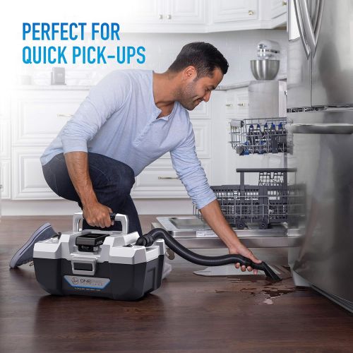  Hoover Utility ONEPWR 3 Gallon Wet Dry Cordless Vacuum Cleaner, High Power, BH57105, White