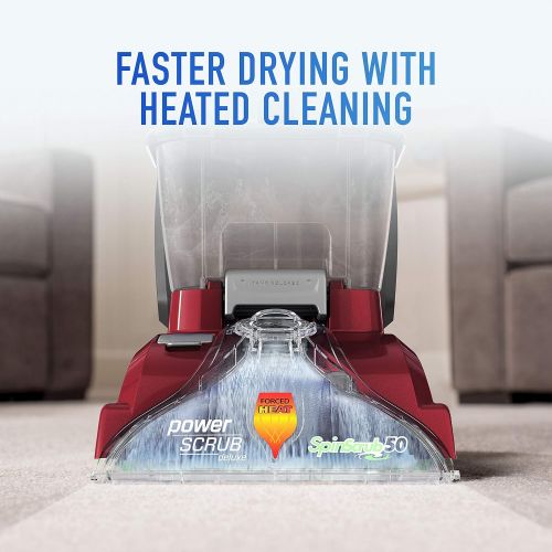  Hoover Power Scrub Deluxe Carpet Cleaner Machine with Free & Clean Carpet Cleaning Solution (50oz), FH50150, AH30952