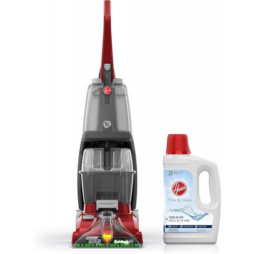  Hoover Power Scrub Deluxe Carpet Cleaner Machine with Free & Clean Carpet Cleaning Solution (50oz), FH50150, AH30952