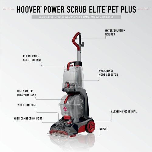  Hoover Professional Series Power Scrub Elite Pet Plus Upright Carpet Cleaner