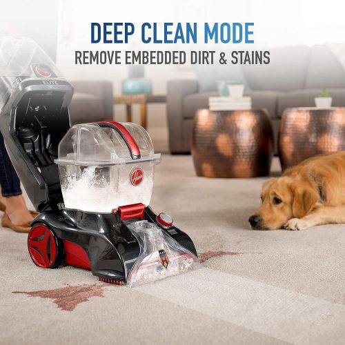  Hoover Power Scrub Elite Pet Upright Carpet Cleaner and Shampooer, Lightweight Machine, Red, FH50251PC