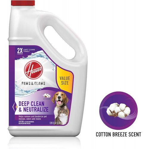  Hoover Paws & Claws Solution Bundle, Deep Cleaning Shampoo with Pet Spot and Stain Remover pretreat Formula, AH33008, White, 128 Fl Oz