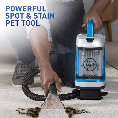  Hoover PowerDash GO Pet+ Portable Spot Cleaner, Lightweight Carpet and Upholstery Machine, Stain Remover for Pets, Stairs and Home, FH13010PC, Blue