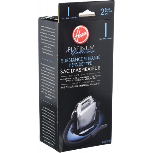  Hoover Platinum Collection Canister Vacuum Cleaner Type I HEPA Bag (2-Pack), 2 Count, AH10005