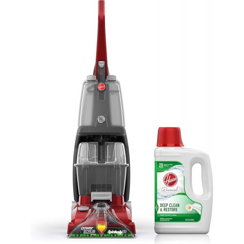  Hoover Power Scrub Deluxe Carpet Cleaner Machine with Renewal Carpet Cleaning Solution (64oz), FH50150, AH30924