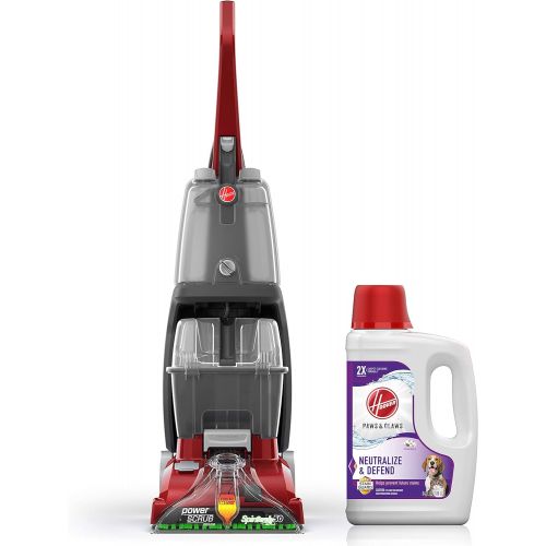  Hoover Power Scrub Deluxe Carpet Cleaner Machine with Paws & Claws Carpet Cleaning Solution (64oz), FH50150, AH30925