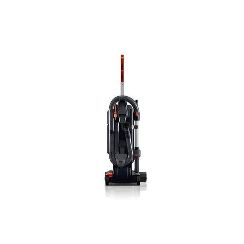  Hoover Commercial HushTone Upright Vacuum Cleaner, 15 inches with Intellibelt, For Carpet and Hard Floors, CH54115, Gray