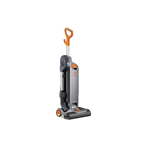  Hoover Commercial HushTone Upright Vacuum Cleaner, 15 inches with Intellibelt, For Carpet and Hard Floors, CH54115, Gray