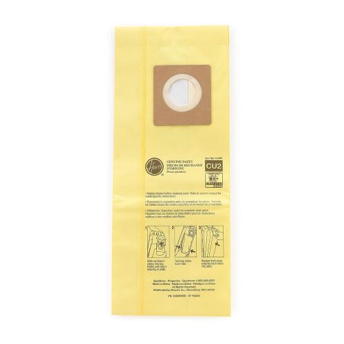  Hoover Commercial Cu2 Allergen Commercial Disposable Vacuum Bag, Yellow, 10