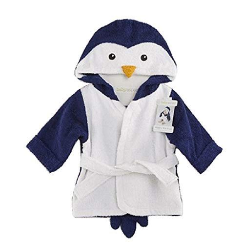  Hooyi Little Baby Bathrobe Bathing Waddle Penguin Hooded Bath Towel 0-18 Month (Navy, S)