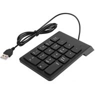 [아마존베스트]Hopcd USB Numeric Keypad, Wired USB Mini Financial Number Field with 18 Keys for Laptop/Desktop/PC/Computer, Digital Mini USB Numeric Keyboard (Black)