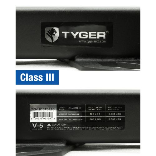  Hopkins Tyger Auto TG-HC3T0298 Trailer Hitch (Class 3 Combo with 2 Receiver Cover and Pin Lock for 2007-2018 Toyota Tundra (Exclude TRD Sport))