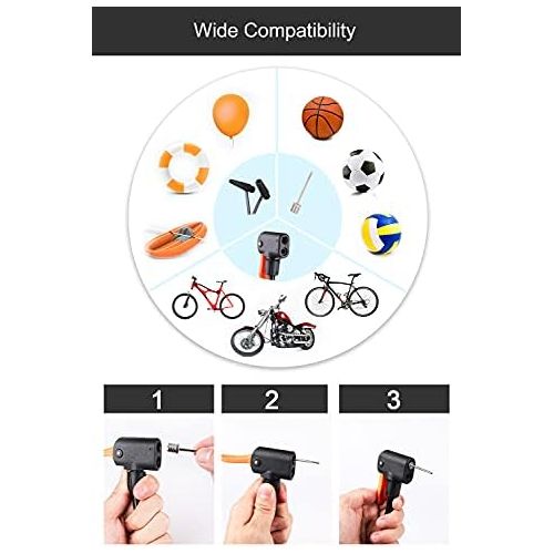  Mini Bike Pump Hopopro Portable Bicycle Tire Pump Mini Bike Floor Pump Hand Foot Activated Bike Pump with Presta Schrader Valves Gas Needle for Road Bike Mountain Bike Balls Balloo